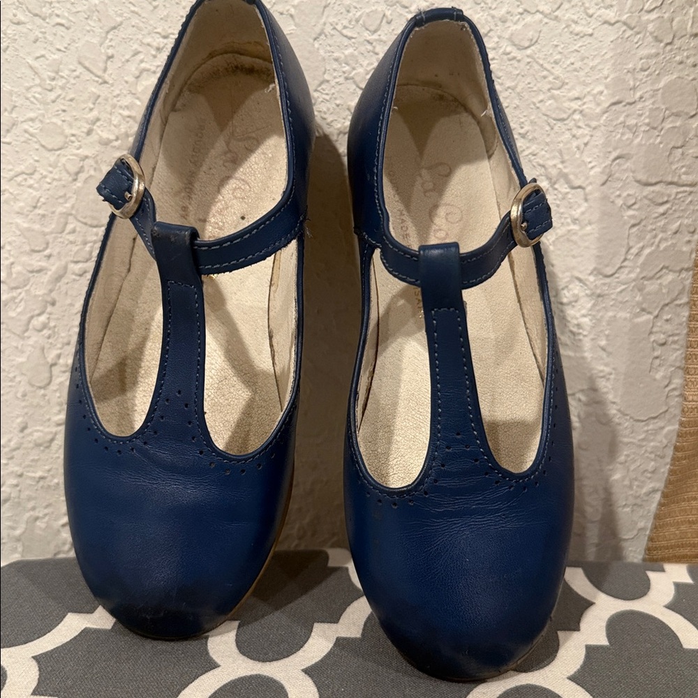 Classic Navy T-Strap Kids Dress Shoes